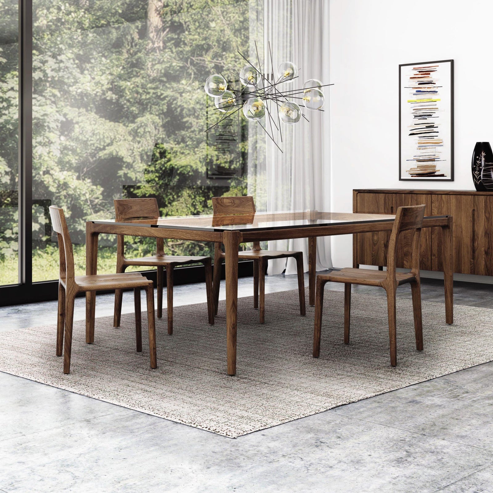 Lisse glass top dining table lifestyle