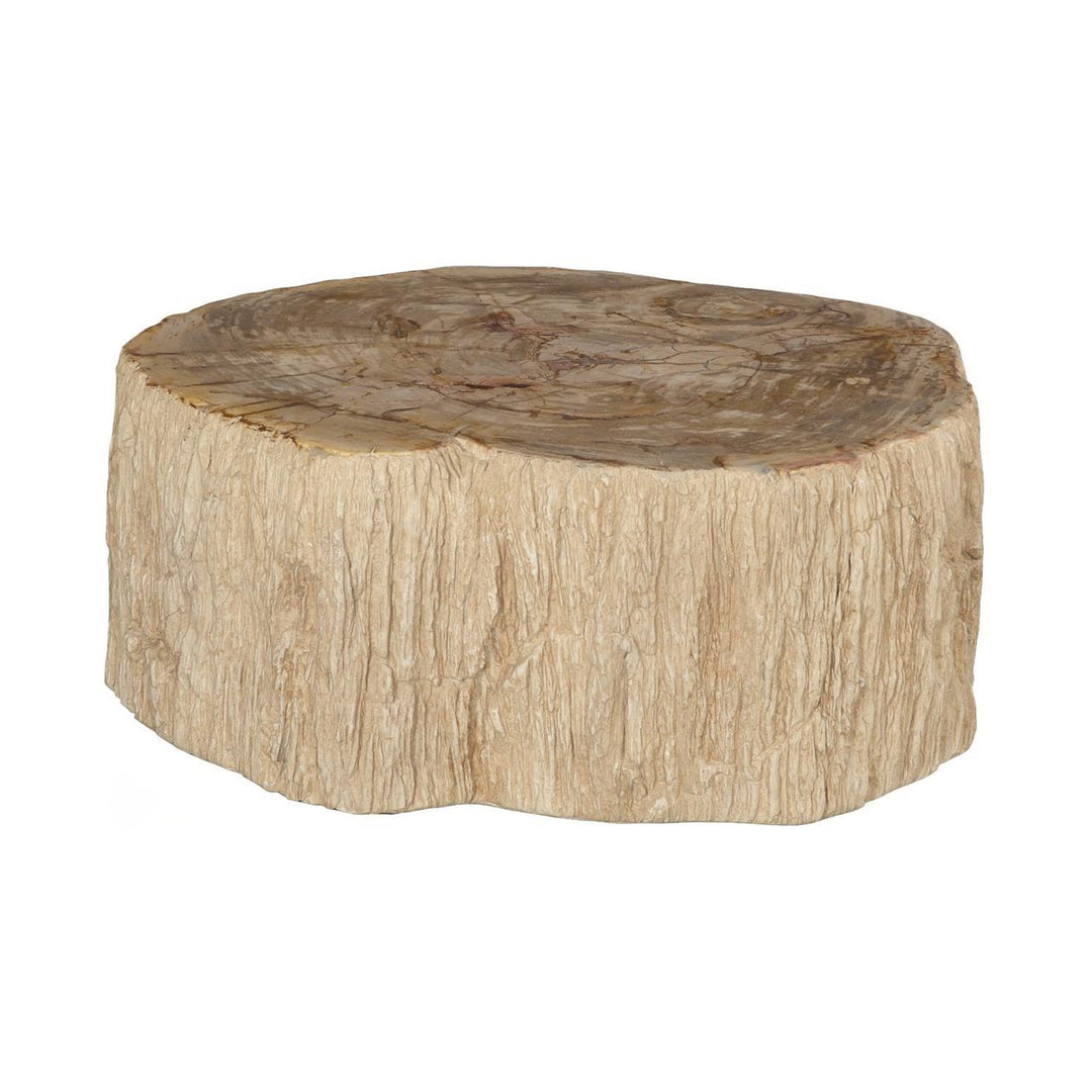 Lithic Petrified Round Coffee Table, Rough, Cream by Phillips Collection — centered product view