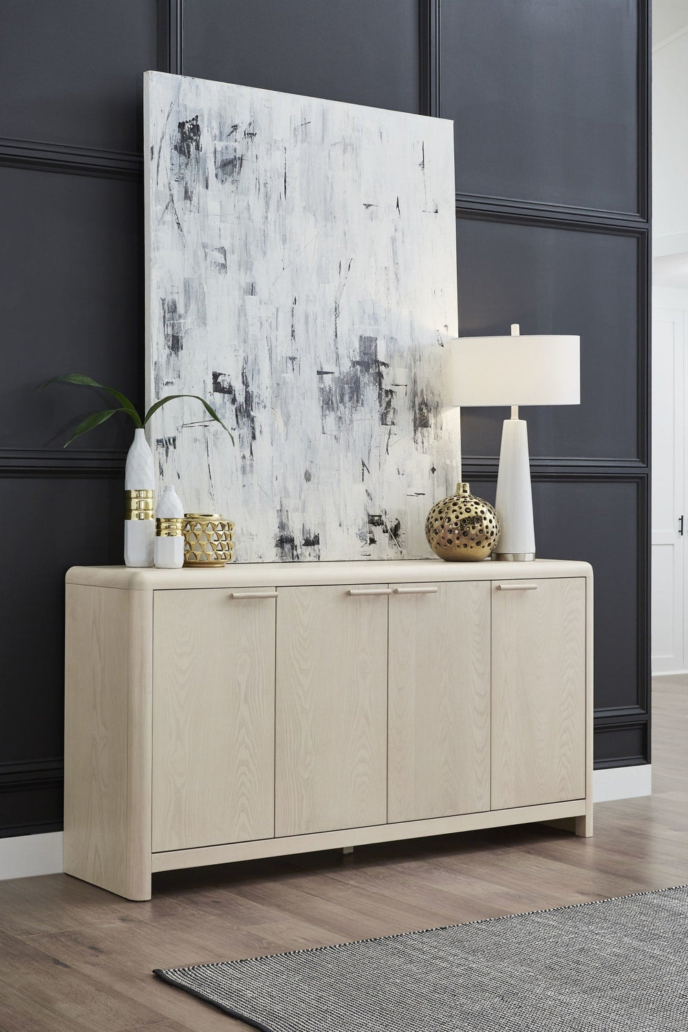 Liv Four Door Sideboard in White Sand — lifestyle photo