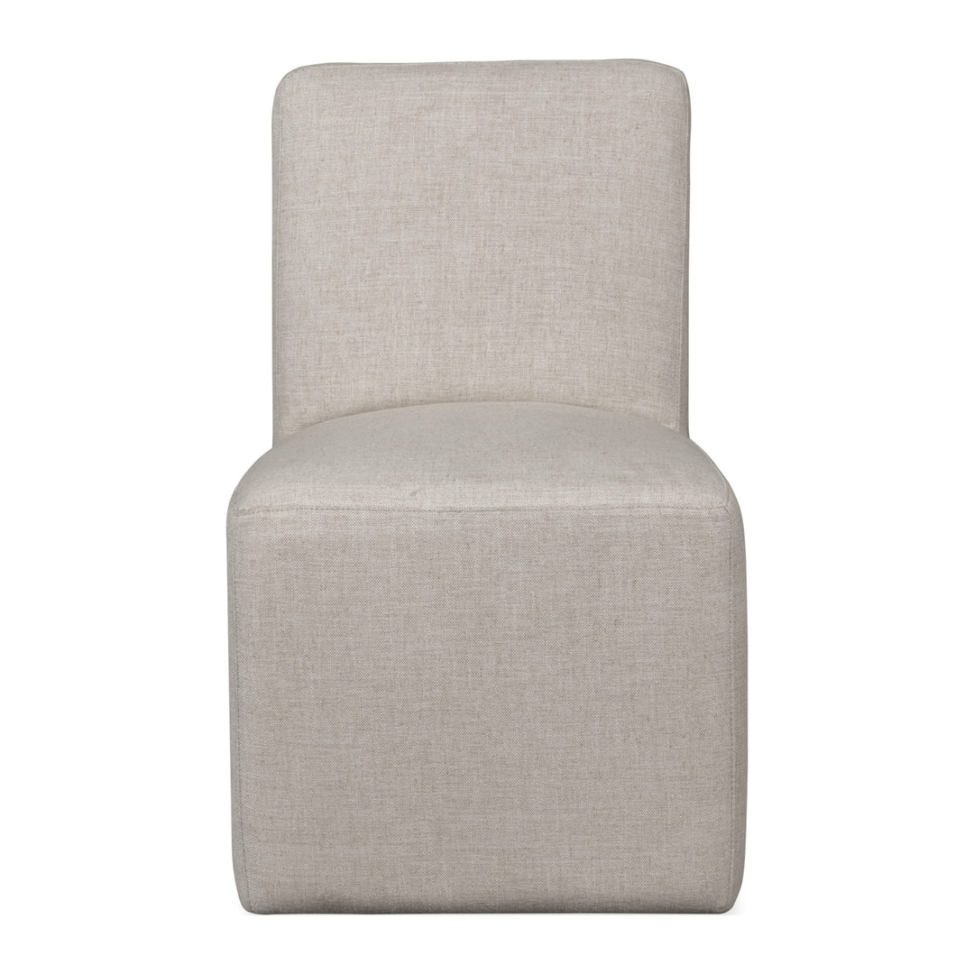 Liv Fully Upholstered Dining Chair by Modus in Natural Linen — product view on a white background