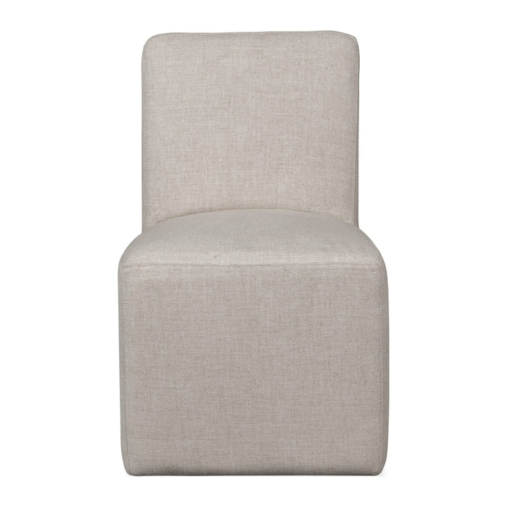 Liv Fully Upholstered Dining Chair by Modus in Natural Linen — product view on a white background