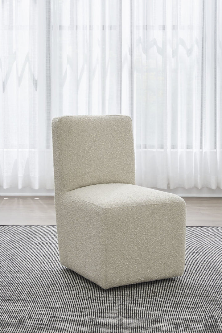 Liv Fully Upholstered Dining Chair in Brun Boucle — lifestyle photo