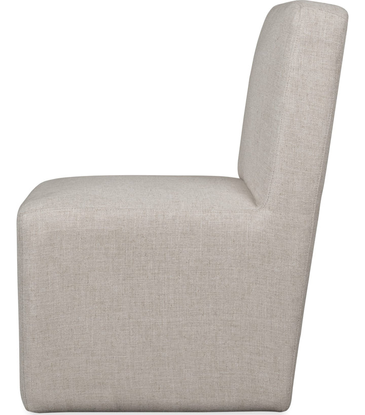 Liv Fully Upholstered Dining Chair in Natural Linen — product view on a white background