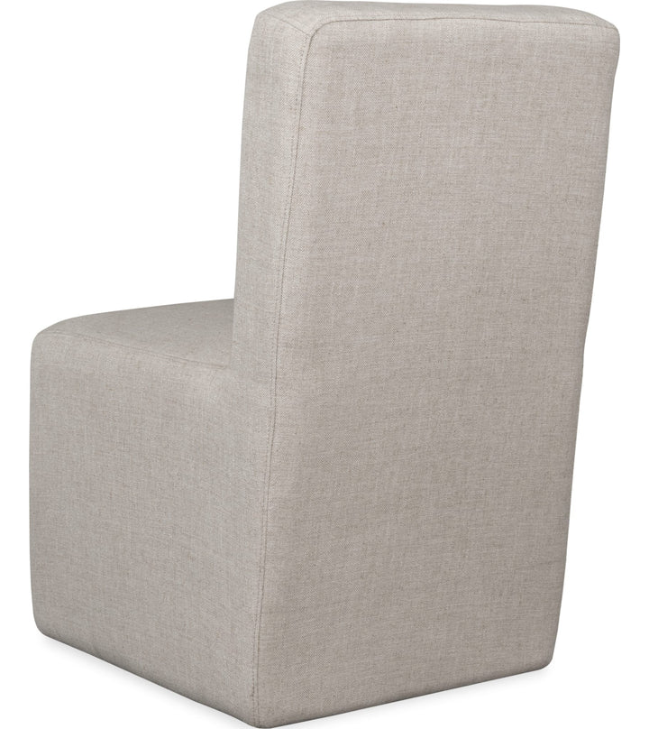 Liv Fully Upholstered Dining Chair in Natural Linen — product view on a white background