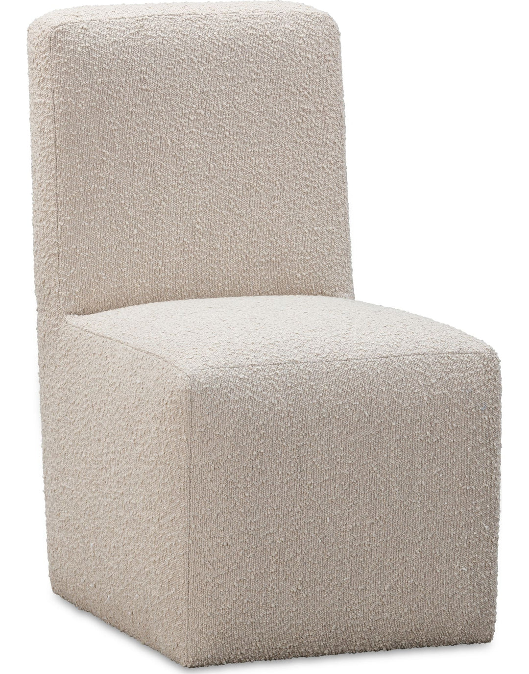 Liv Fully Upholstered Dining Chair in Brun Boucle — product view on a white background