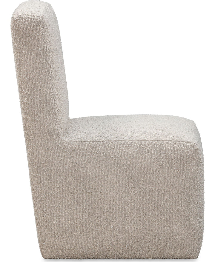 Liv Fully Upholstered Dining Chair in Brun Boucle — product view on a white background