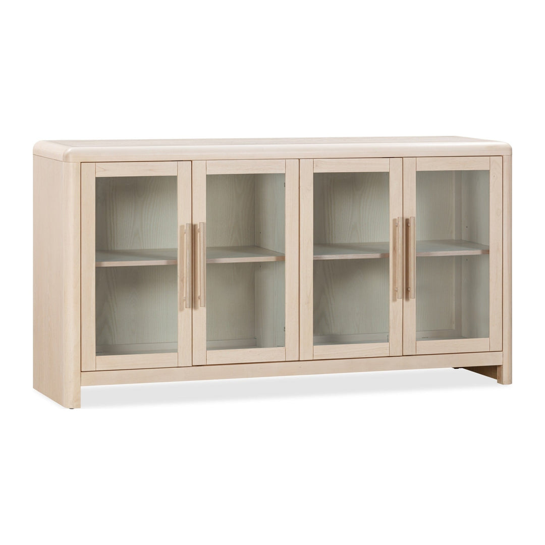 Liv Glass Door Sideboard by Modus in White Sand — product view on a white background