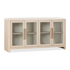 Liv Glass Door Sideboard by Modus in White Sand — product view on a white background