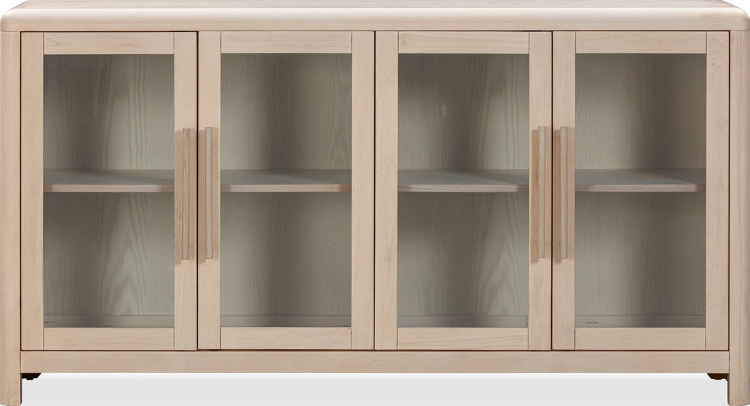 Liv Glass Door Sideboard in White Sand — lifestyle photo