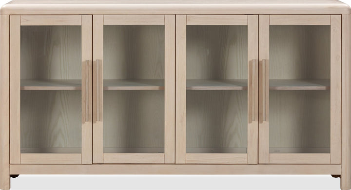 Liv Glass Door Sideboard in White Sand — lifestyle photo