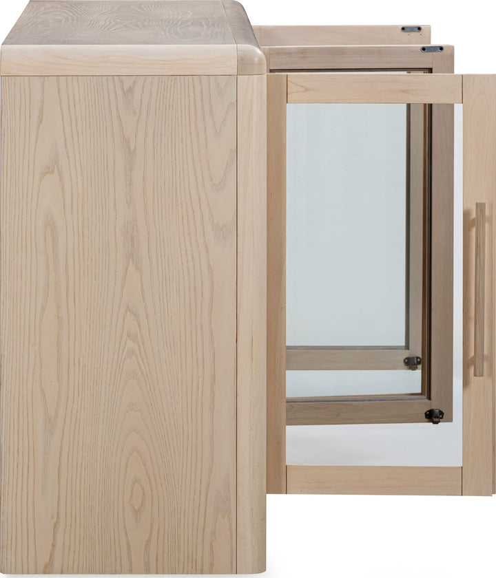 Liv Glass Door Sideboard in White Sand — lifestyle photo