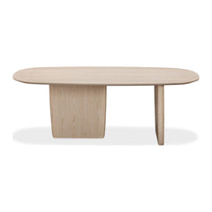 Liv Oval Dining Table by Modus in White Sand — product view on a white background