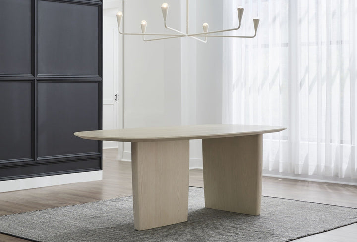 Liv Oval Dining Table in White Sand — lifestyle photo