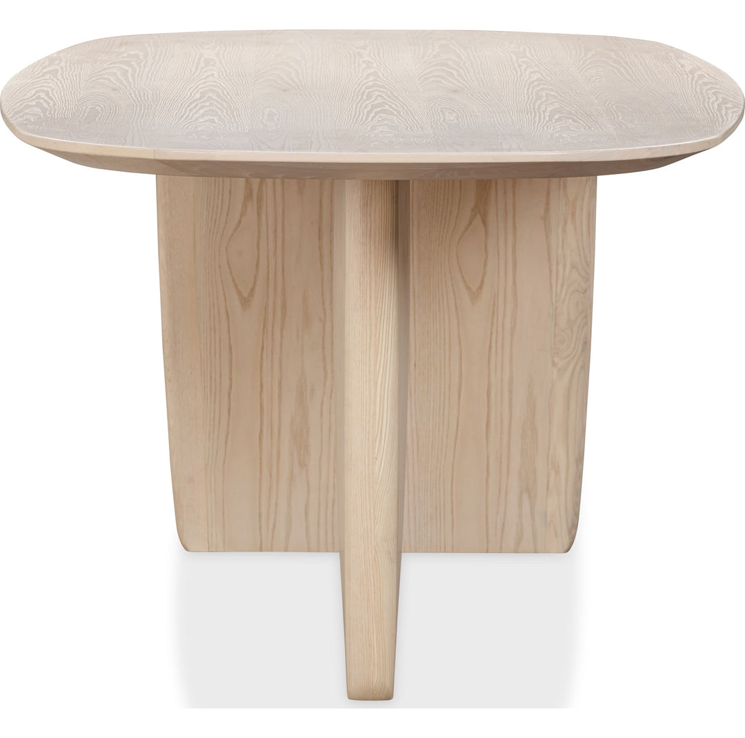 Liv Oval Dining Table in White Sand — product view on a white background