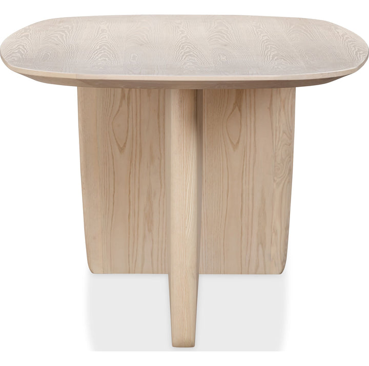 Liv Oval Dining Table in White Sand — product view on a white background