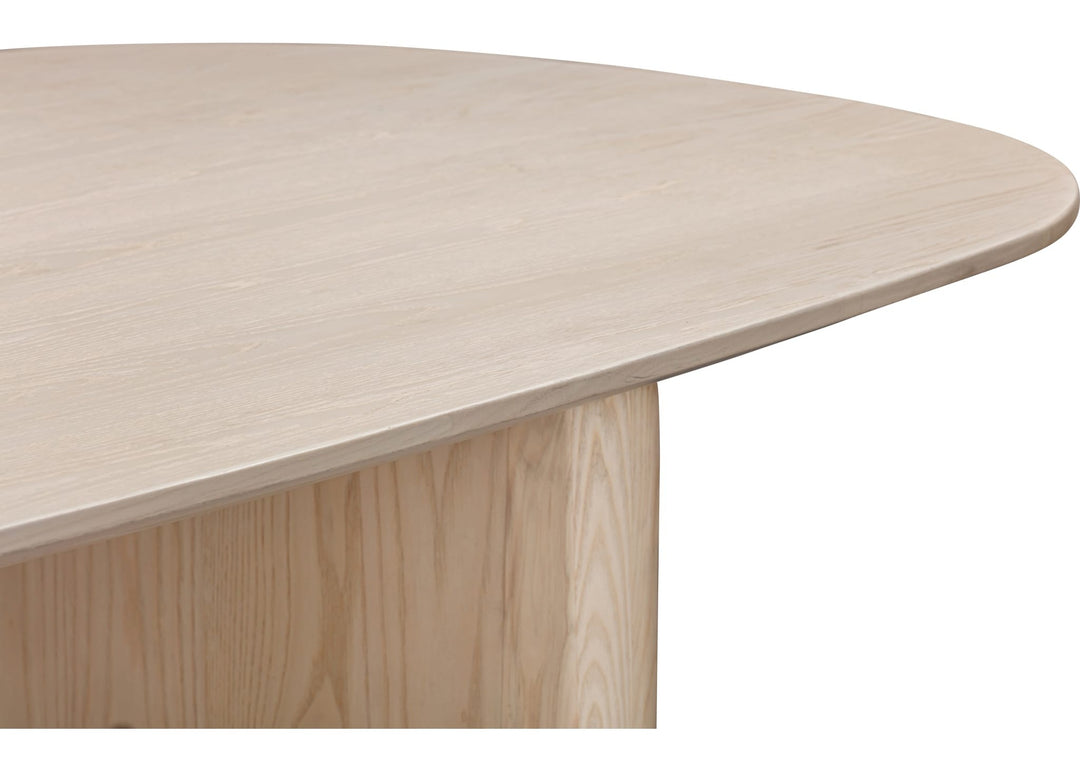 Liv Oval Dining Table in White Sand — product view on a white background
