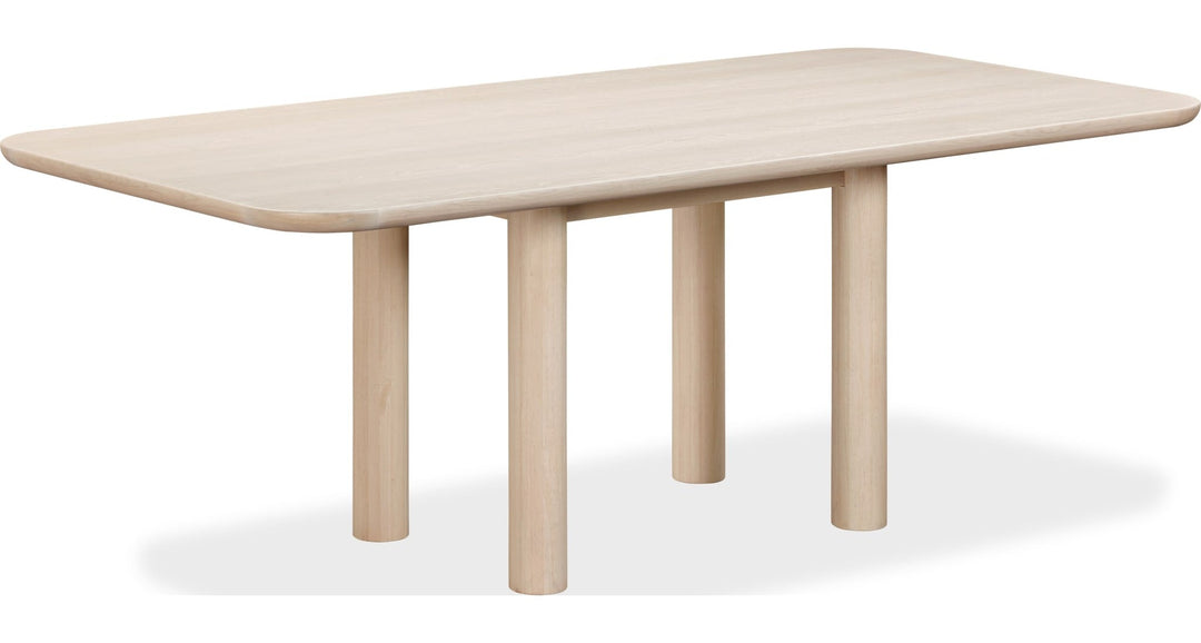 Liv Rectangular Dining Table in White Sand — product view on a white background