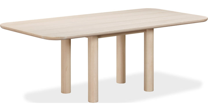 Liv Rectangular Dining Table in White Sand — product view on a white background