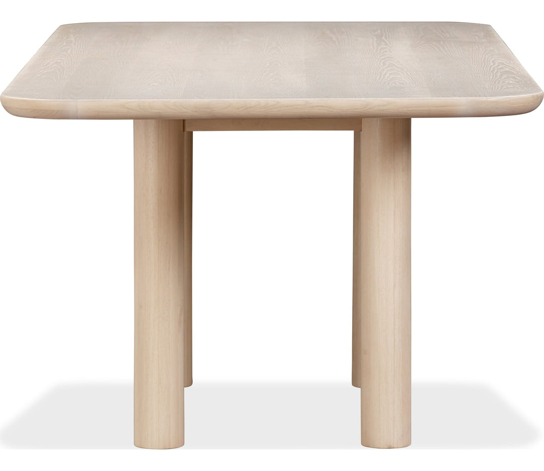Liv Rectangular Dining Table in White Sand — product view on a white background