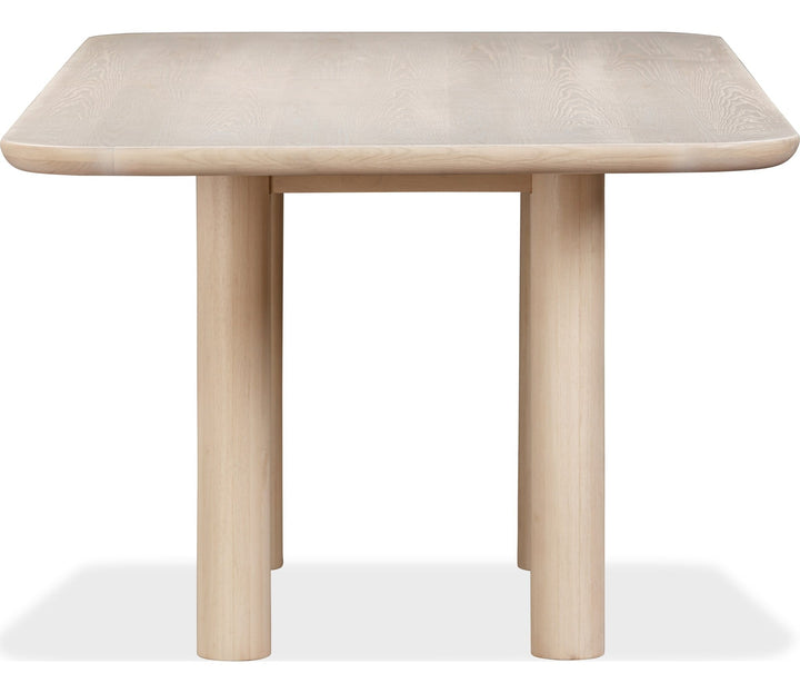 Liv Rectangular Dining Table in White Sand — product view on a white background