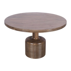 Liyana Solid Wood Round Dining Table by Modus in Natural Tan — product view on a white background
