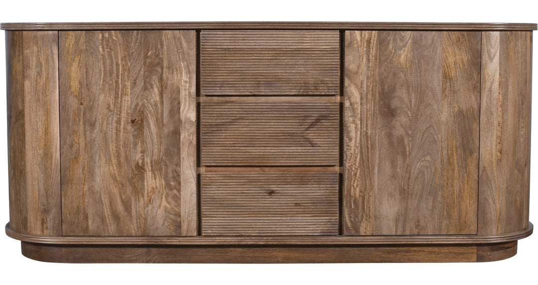Liyana Solid Wood Sideboard in Natural Tan — product view on a white background