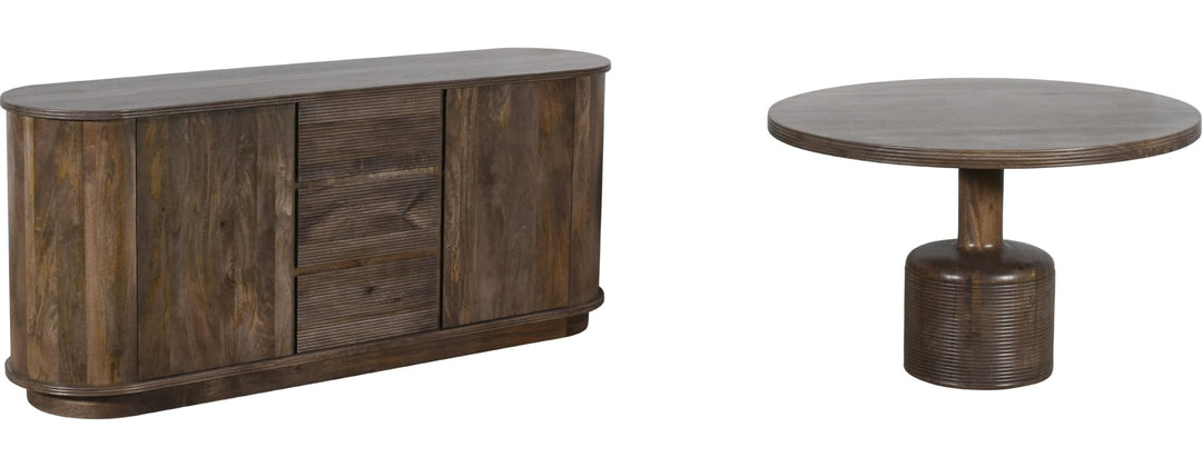 Liyana Solid Wood Sideboard in Natural Tan — product view on a white background