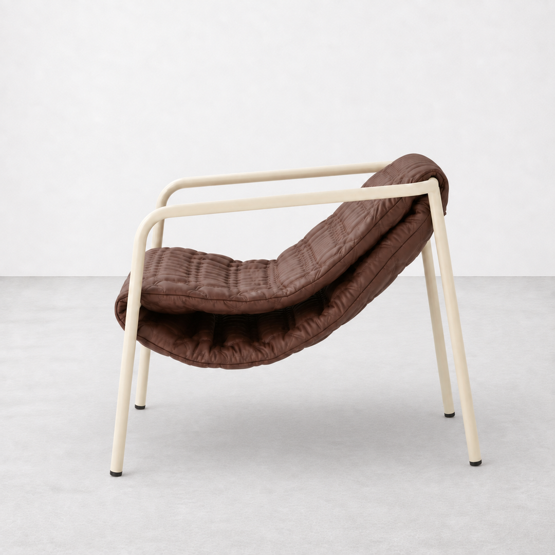 Liz Chair | Quilted Cocoa by Interior Moderna - view 3