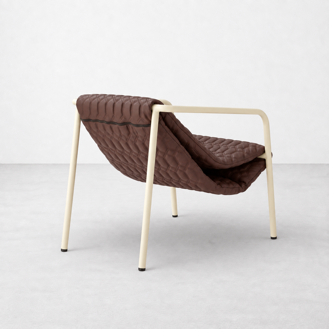 Liz Chair | Quilted Cocoa by Interior Moderna - view 4