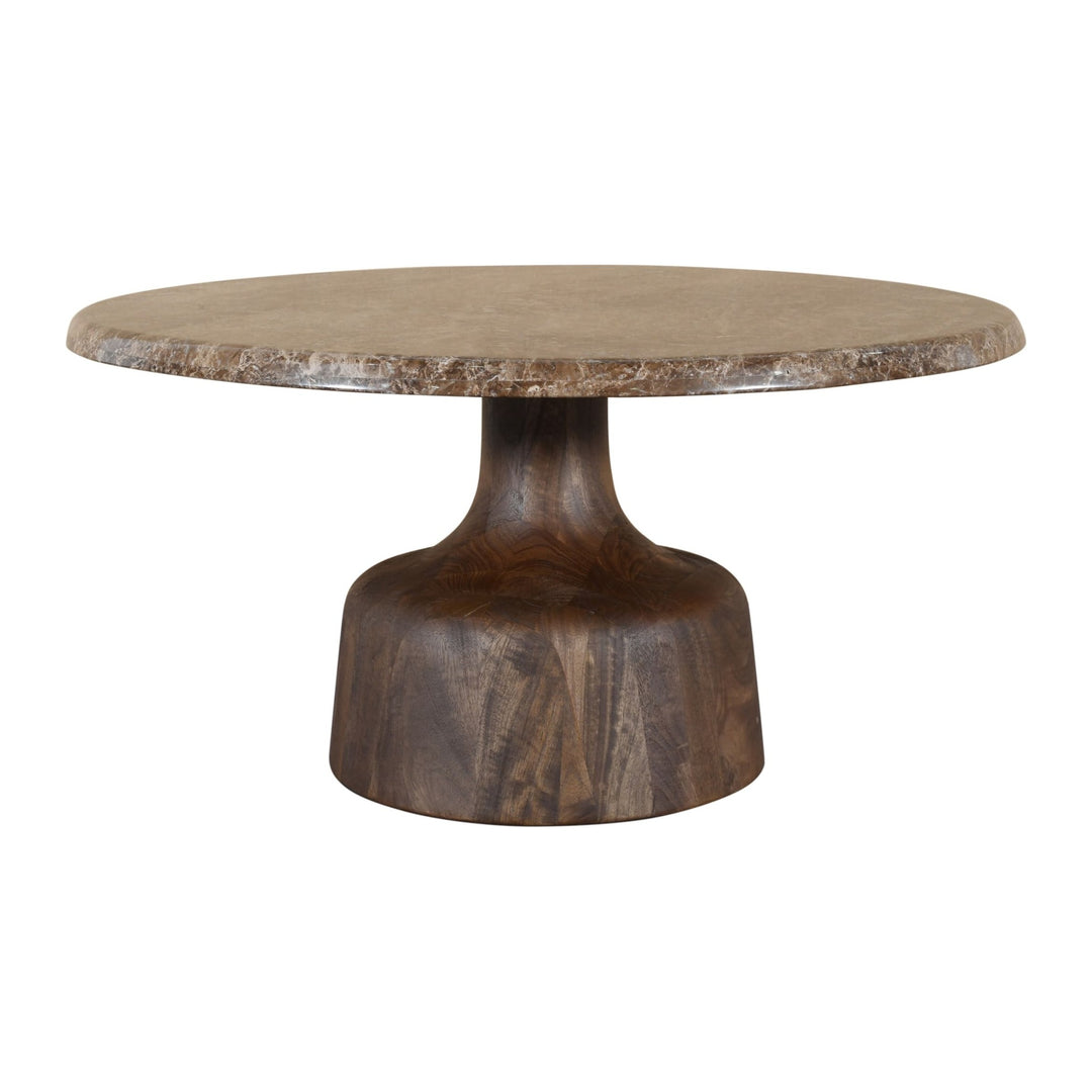 Lloyd Marble Top Coffee Table by Modus in Tamarind and Brown Marble — product view on a white background