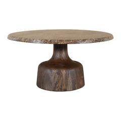 Lloyd Marble Top Coffee Table by Modus in Tamarind and Brown Marble — product view on a white background