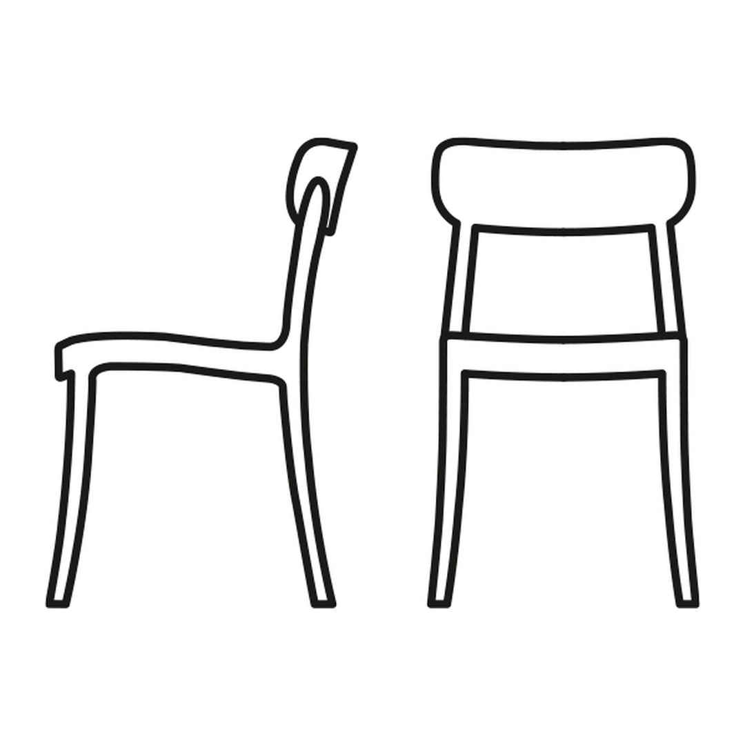 Locanda Dining Chair by Connubia line drawing