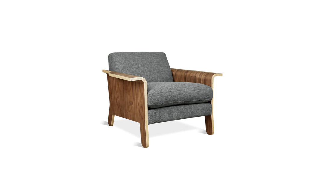 Lodge Chair in Andorra Pewter on white background