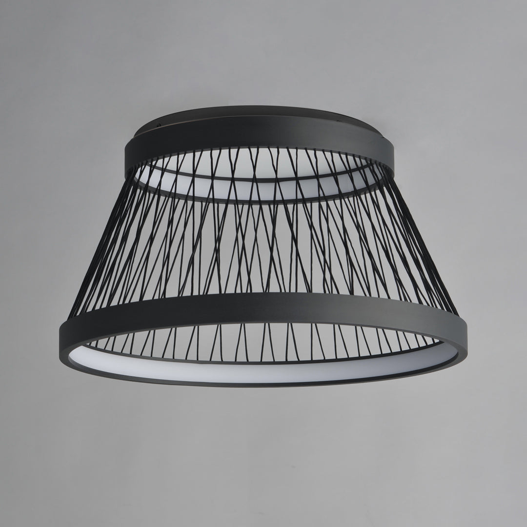 Loom 23" LED Flush Mount by ET2 Lighting, styled view 1