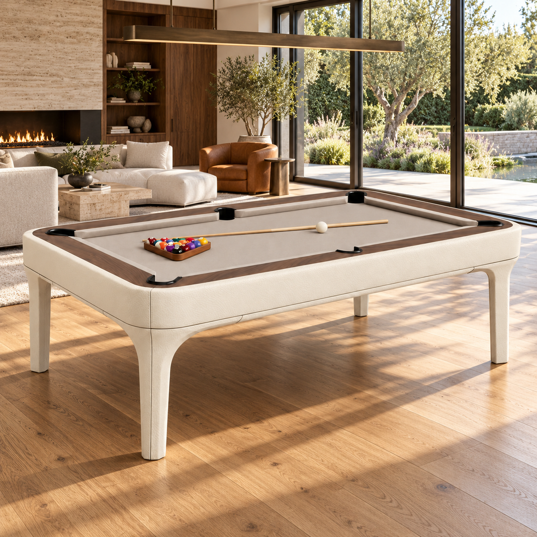 Luca Leather Modern Slate Pool Table