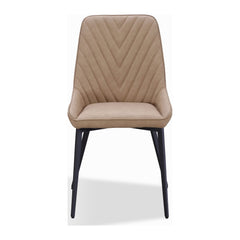 Lucia Metal Leg Upholstered Dining Chair by Modus in Honey Synthetic Leather — product view on a white background