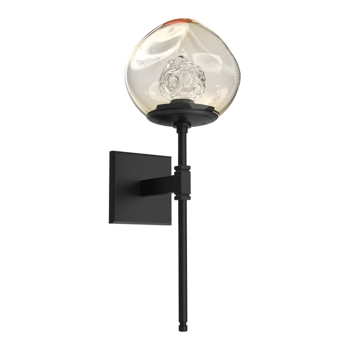 Luna Belvedere Sconce by Hammerton Studio in Matte Black with Floret inner diffuser