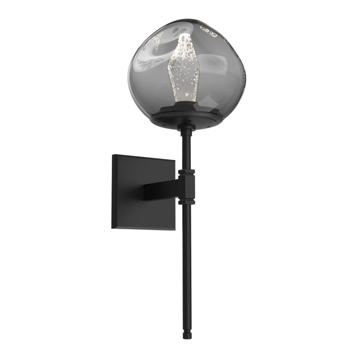 Luna Belvedere Sconce by Hammerton Studio in Matte Black with Smoke glass