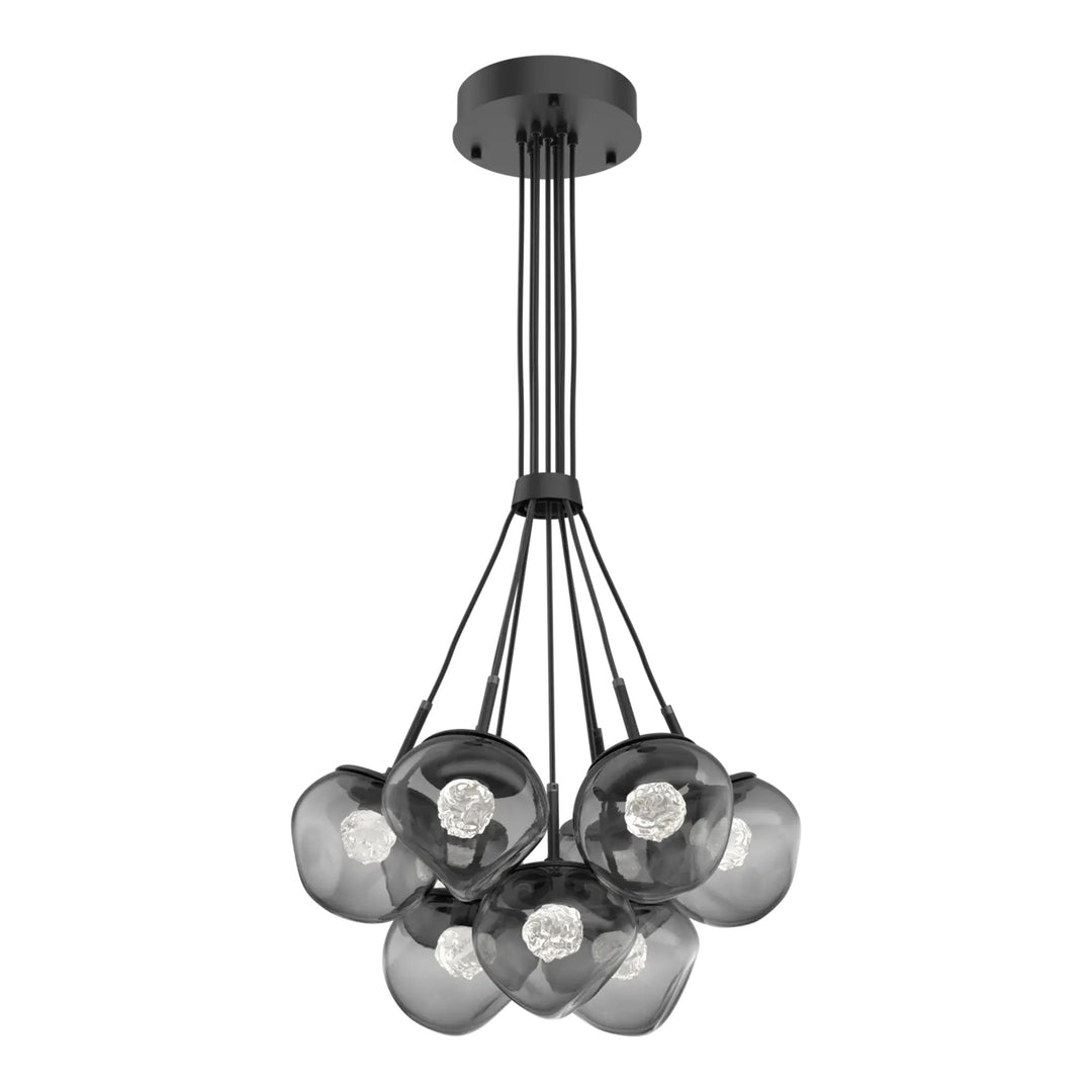 Luna Cluster Bloom by Hammerton Studio – 9 Lights in Matte Black with Floret inner diffuser