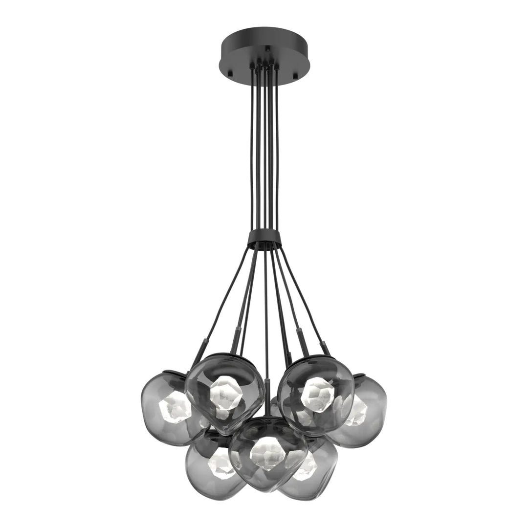 Luna Cluster Bloom by Hammerton Studio – 9 Lights in Matte Black with Zircon inner diffuser