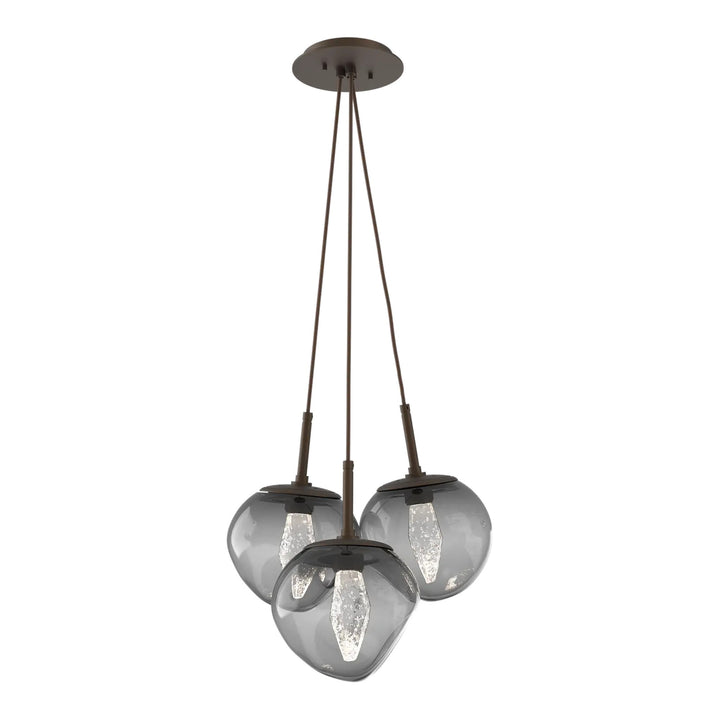 Luna Cluster Pendant by Hammerton Studio – 3 Lights in Flat Bronze