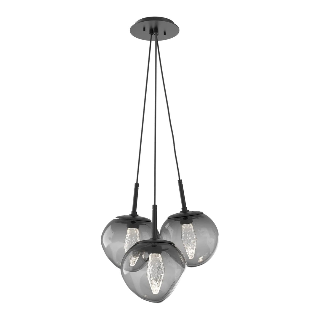 Luna Cluster Pendant by Hammerton Studio – 3 Lights in Matte Black