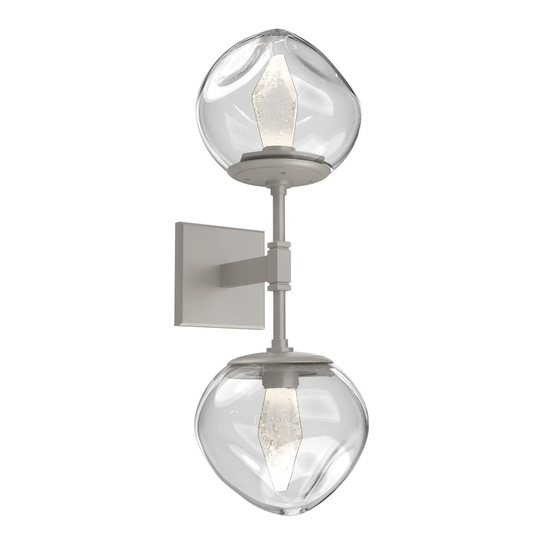 Luna Double Sconce by Hammerton Studio in Beige Silver
