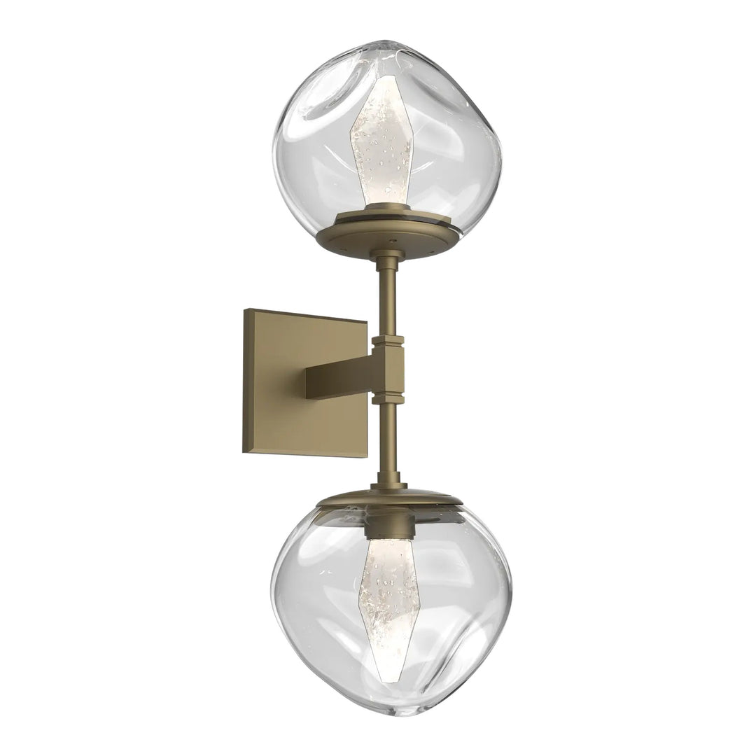 Luna Double Sconce by Hammerton Studio in Gilded Brass