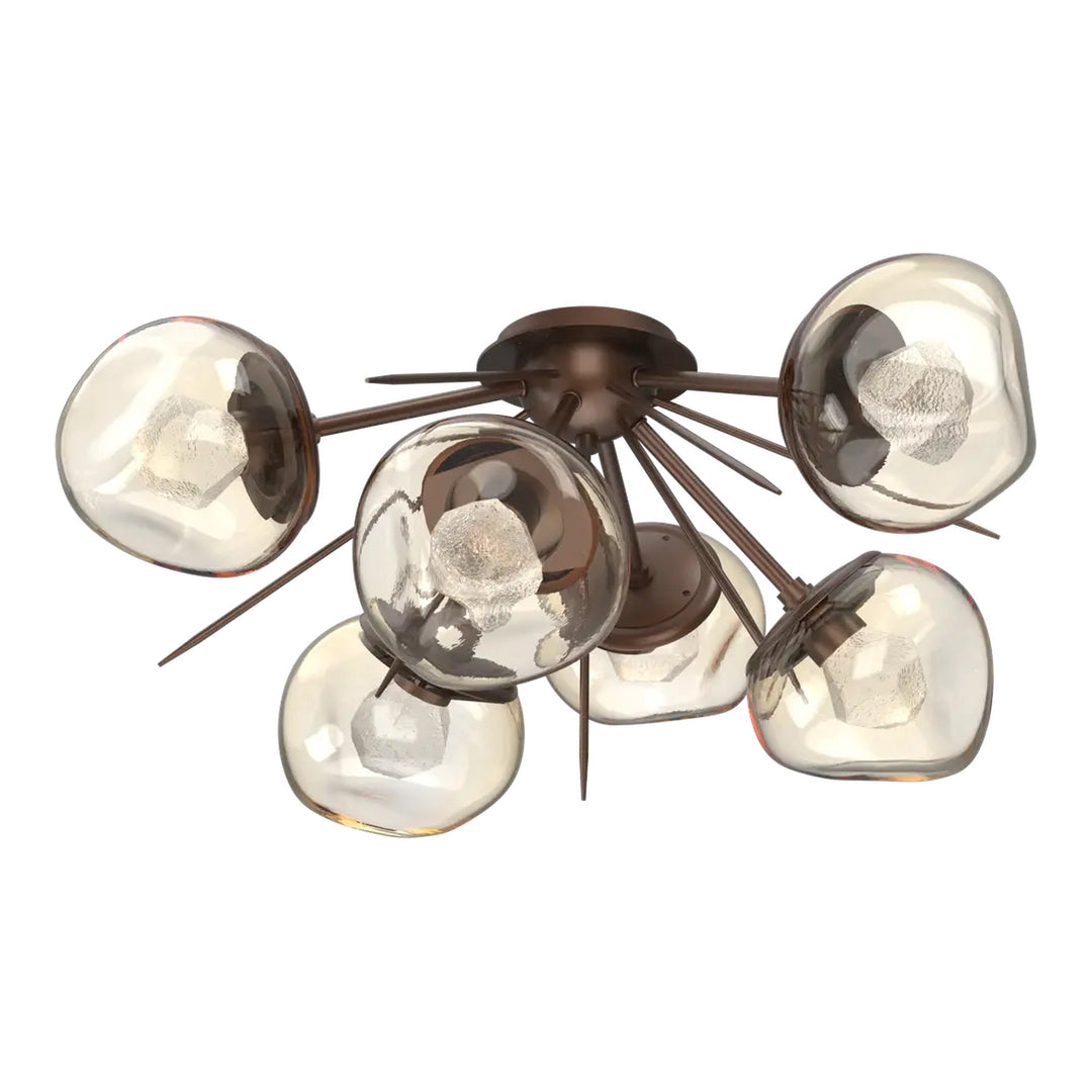Luna Half Starburst Flush Mount by Hammerton Studio in Burnished Bronze
