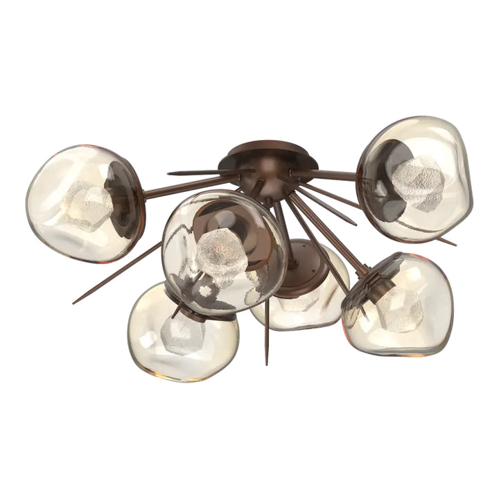 Luna Half Starburst Flush Mount by Hammerton Studio in Burnished Bronze