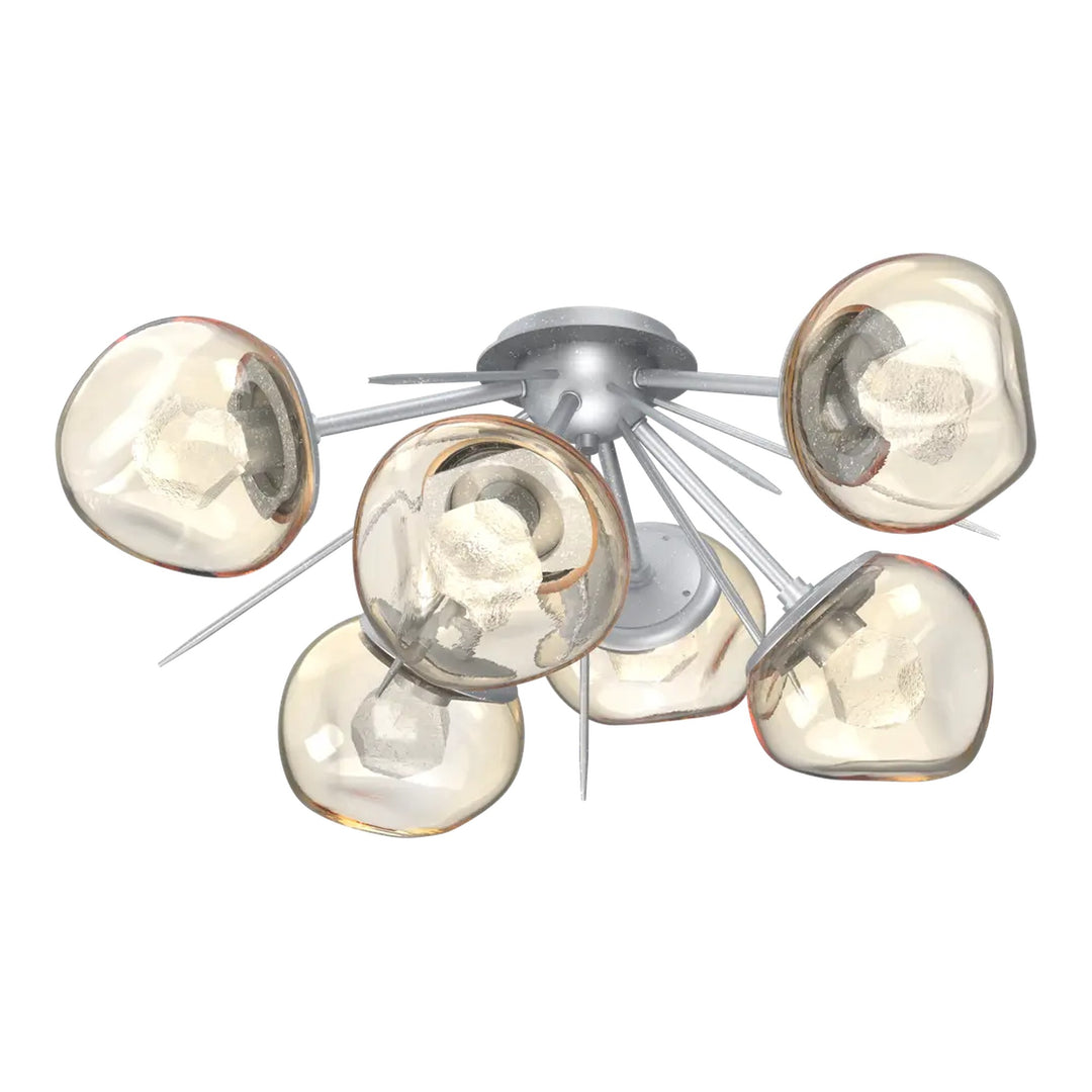 Luna Half Starburst Flush Mount by Hammerton Studio in Classic Silver