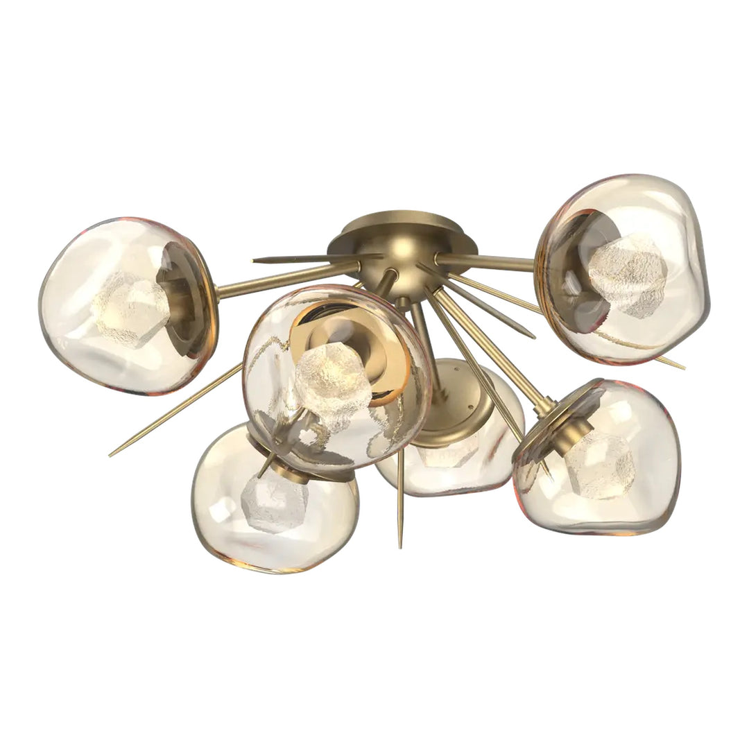 Luna Half Starburst Flush Mount by Hammerton Studio in Gilded Brass