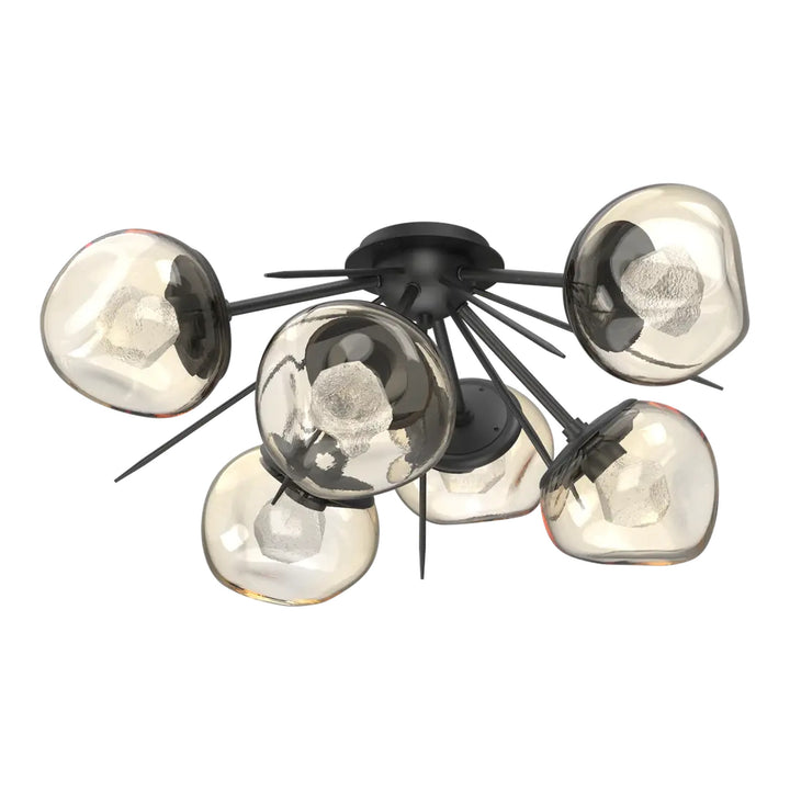 Luna Half Starburst Flush Mount by Hammerton Studio in Matte Black
