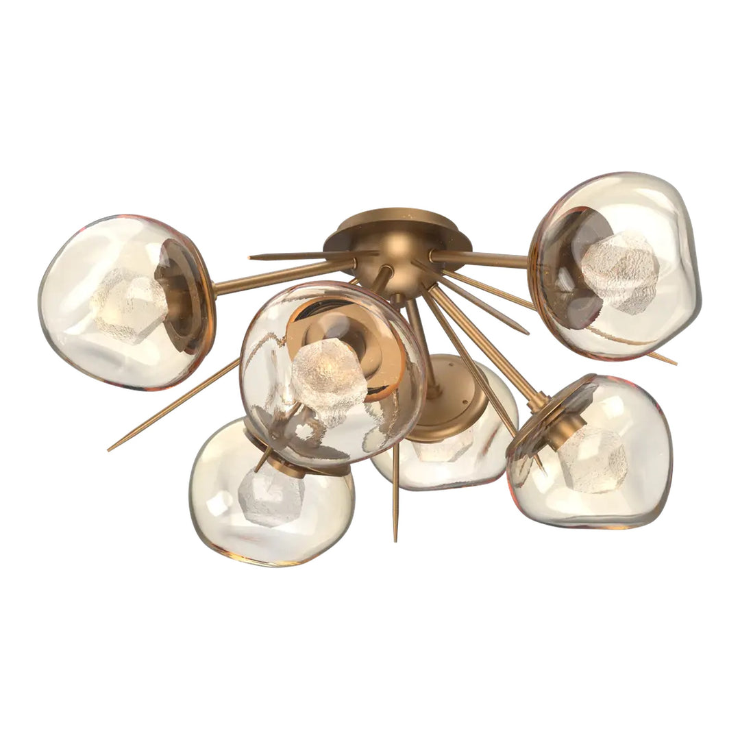 Luna Half Starburst Flush Mount by Hammerton Studio in Novel Brass